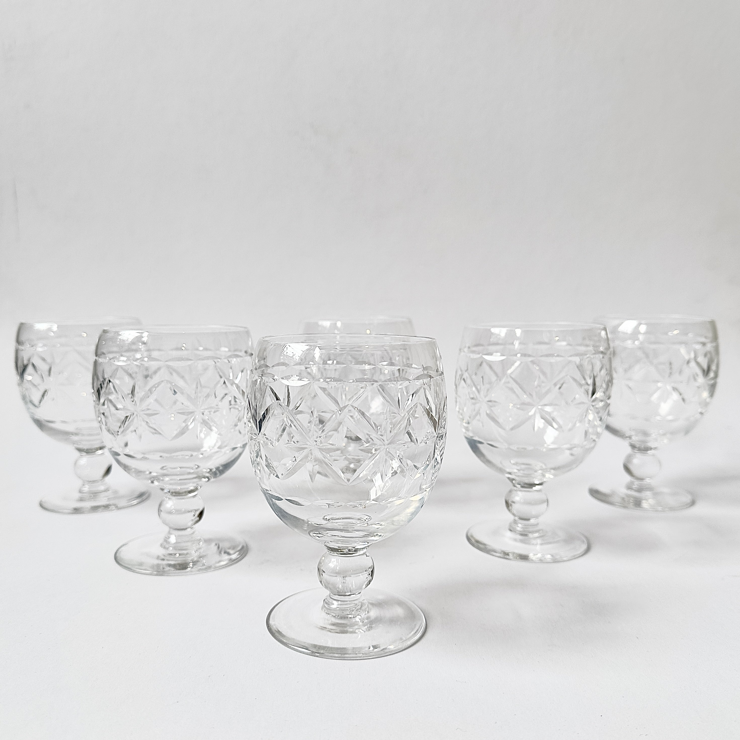 Vintage Webb Corbett Crystal Wine Goblets - Set of 6 (circa 1930 to 1947)