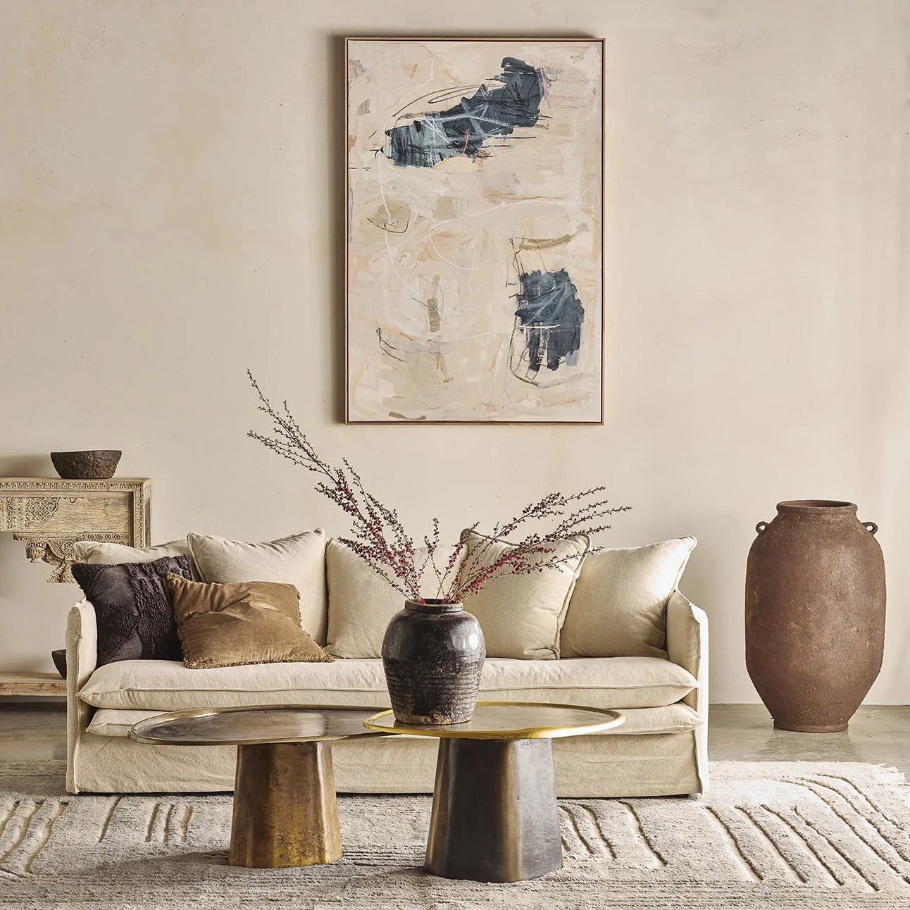 Wren Coffee Table - Small Vintage Brass