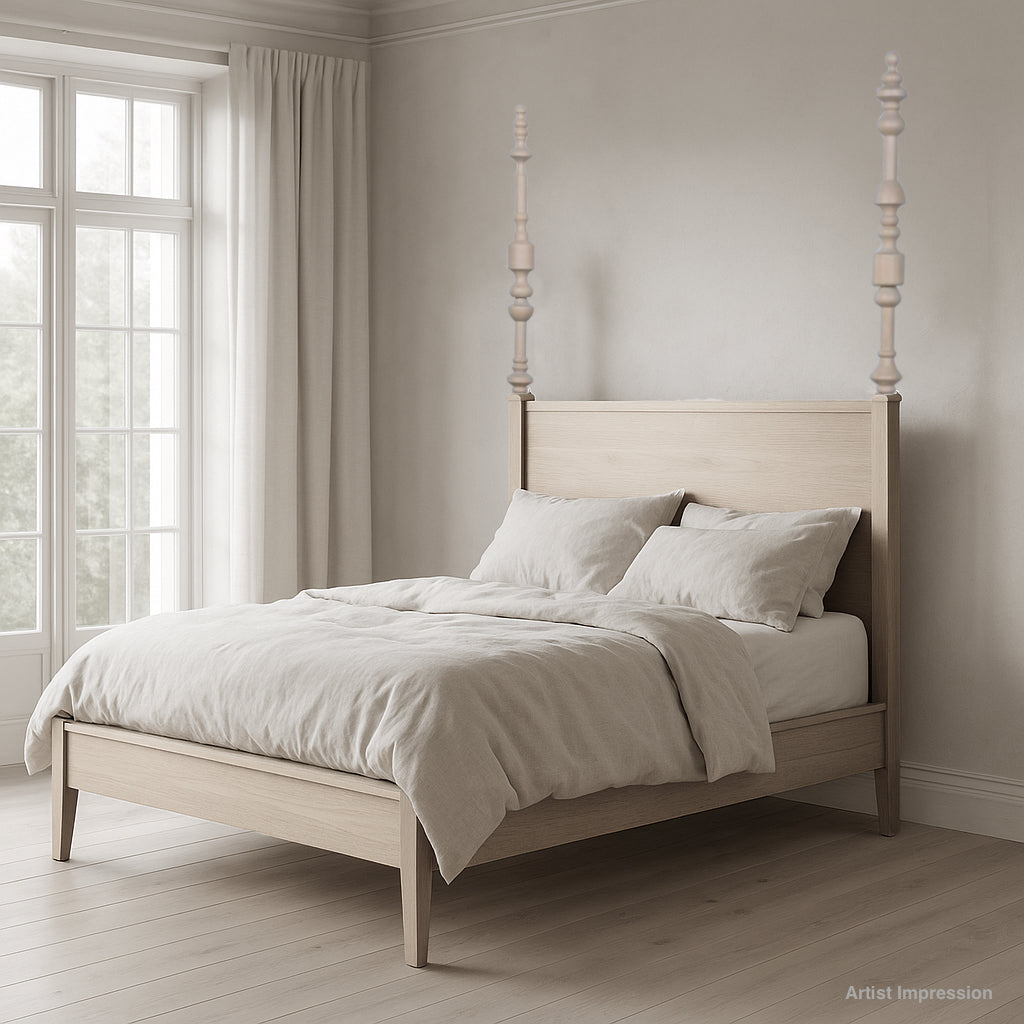 Vintage ZUSTER Sabrina Queen Bed Frame - Blonde Oak