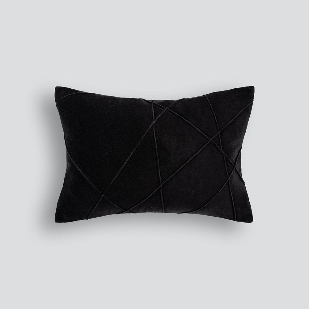 Alba Velvet Cushion - Black 35 x 50cm