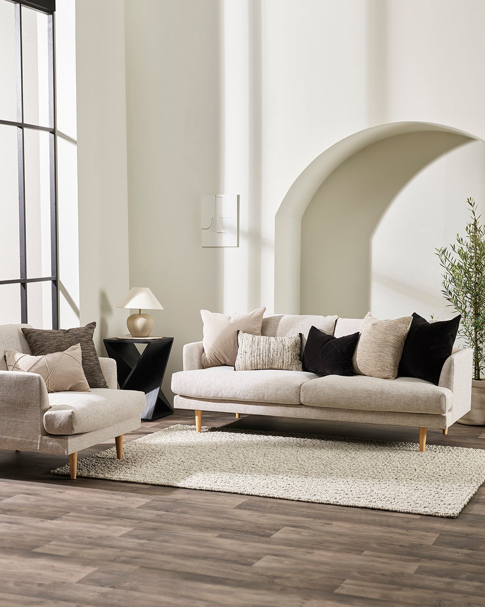 Alba Velvet Cushion - Black 35 x 50cm