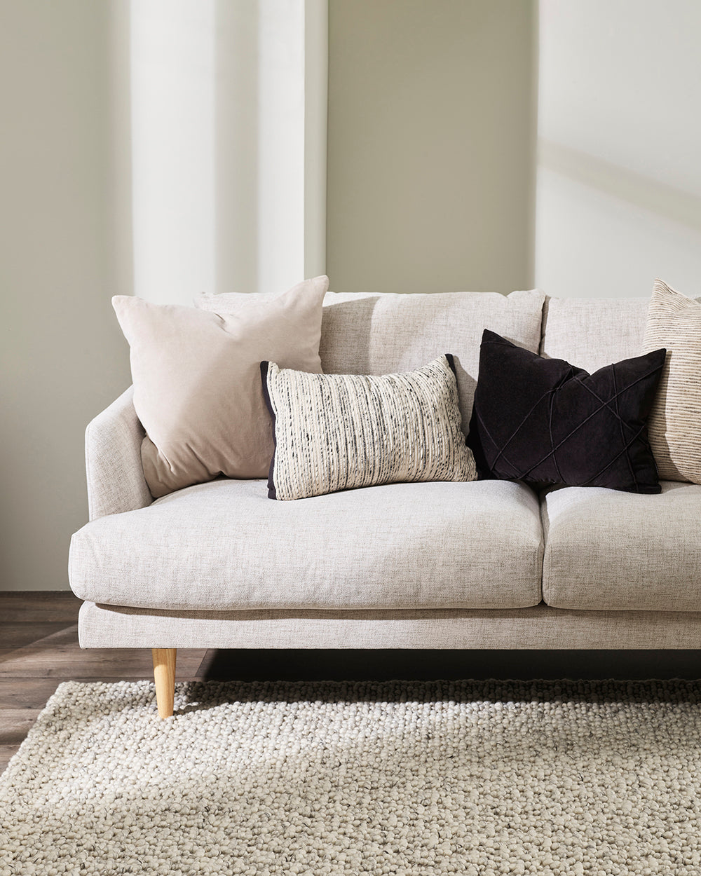 Alba Velvet Cushion - Black 35 x 50cm