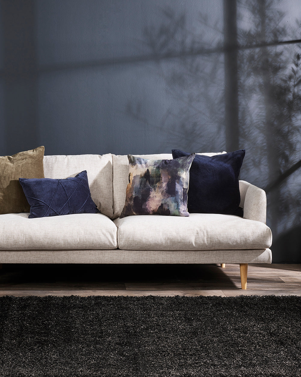 Alba Velvet Cushion - Navy 35 x 50cm