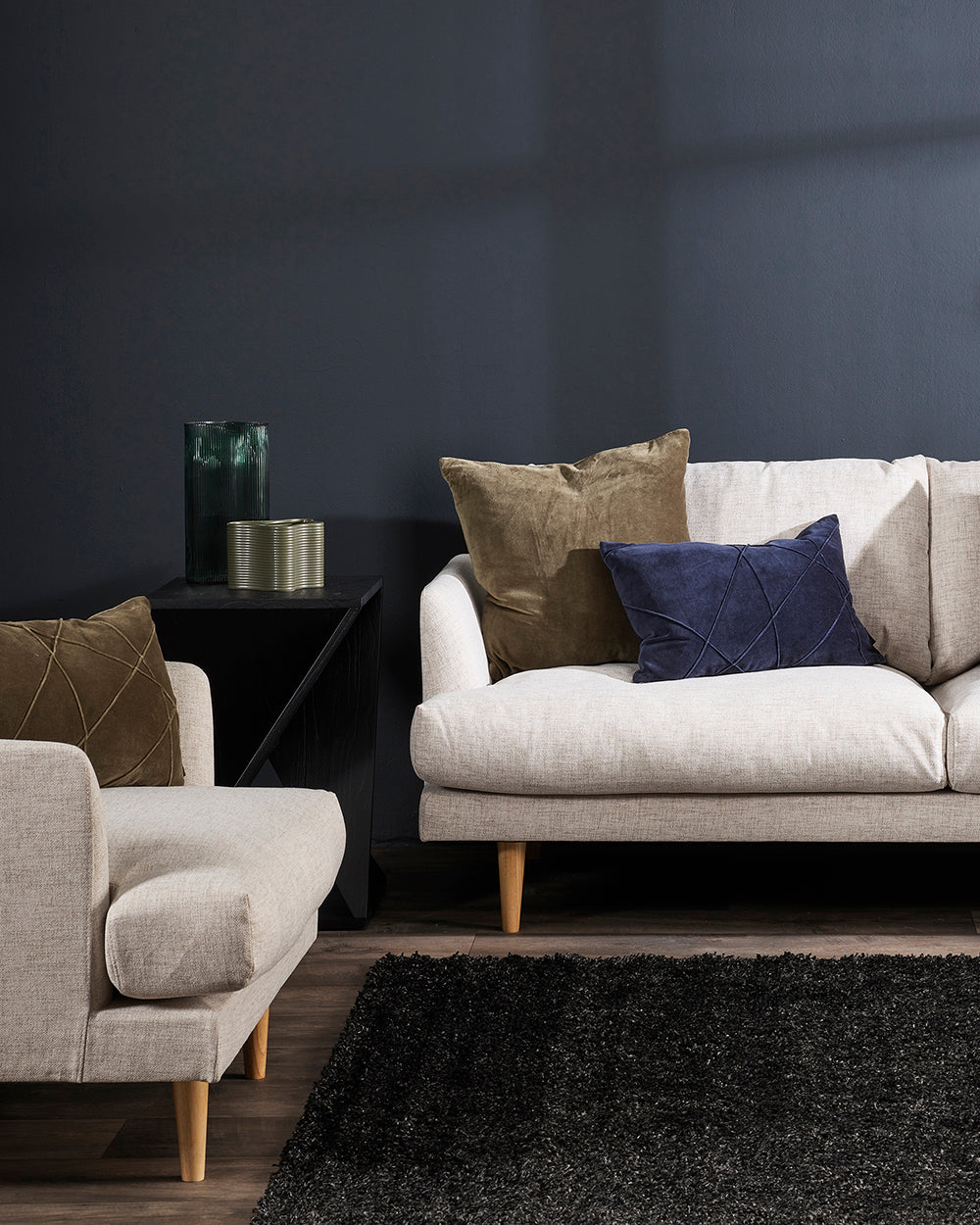 Alba Velvet Cushion - Navy 35 x 50cm