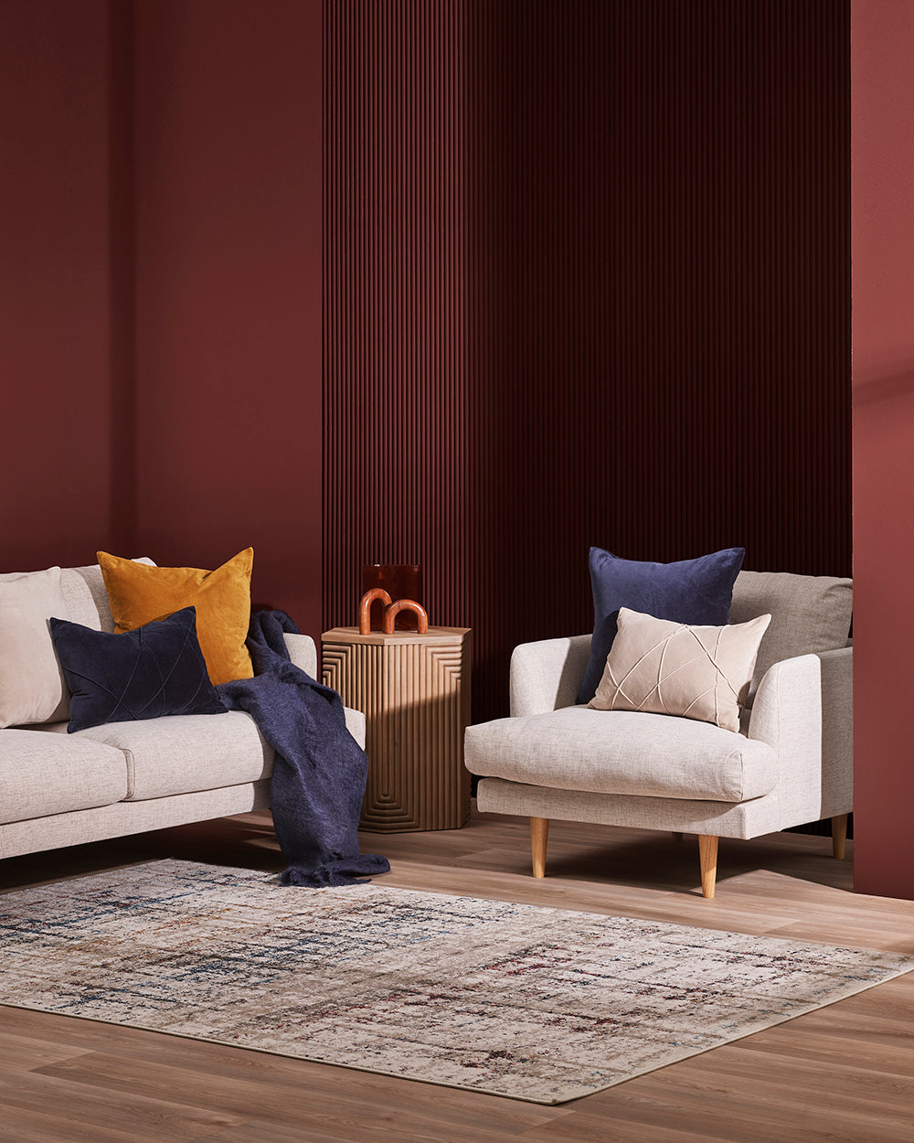 Alba Velvet Cushion - Navy 35 x 50cm