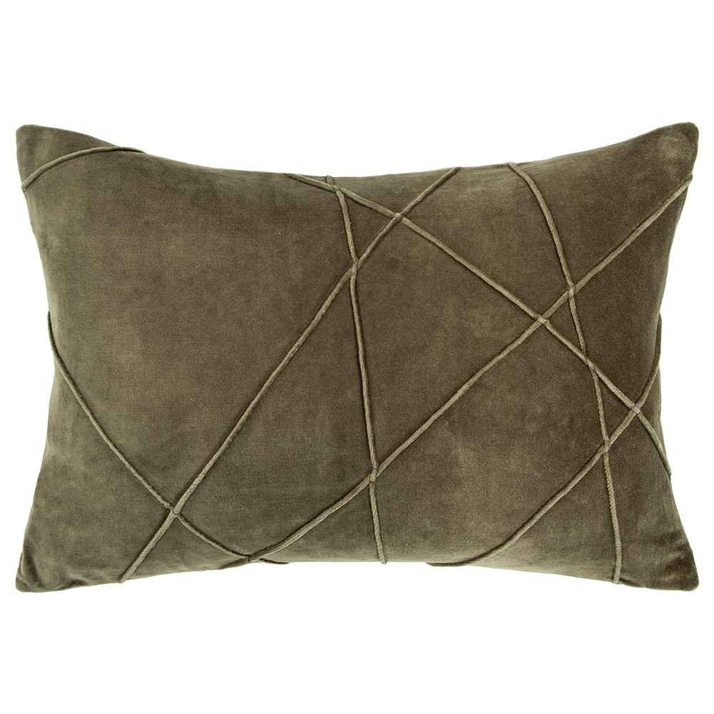 Alba Velvet Cushion - Olive 35 x 50cm