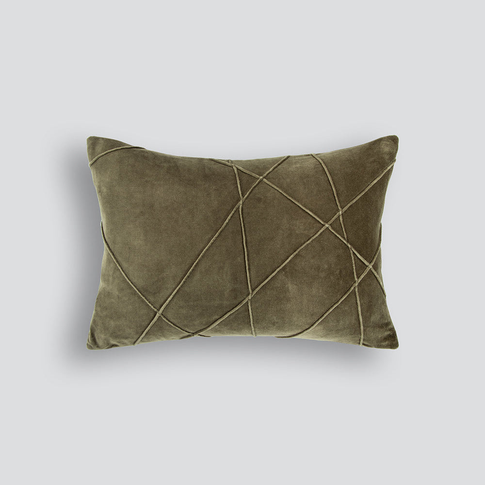 Alba Velvet Cushion - Olive 35 x 50cm
