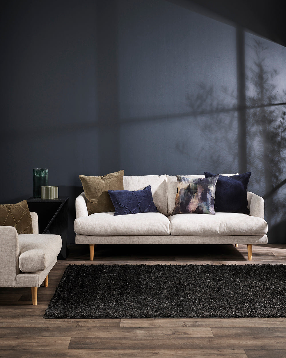 Alba Velvet Cushion - Olive 35 x 50cm