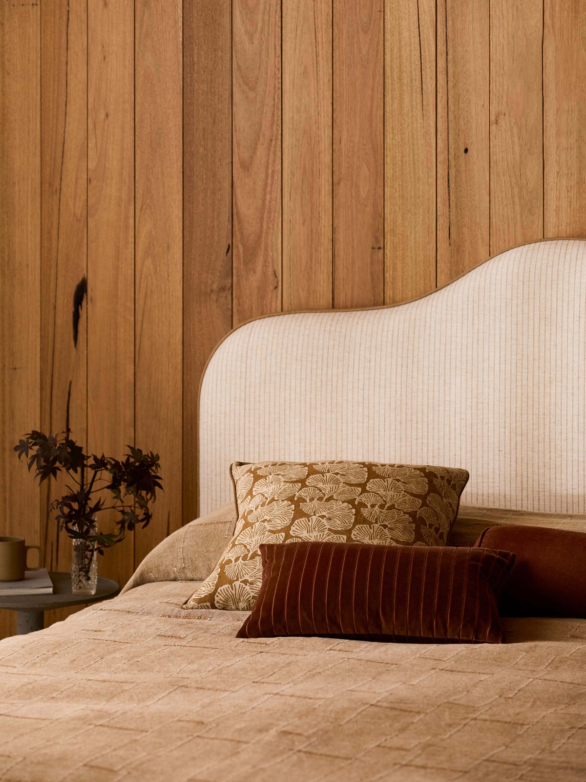 Ginkgo Bronze Linen Square Cushion 50 x 50cm lifestyle | Rodwell & Astor