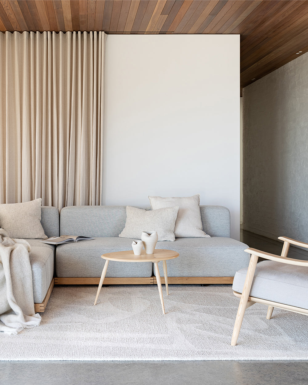 BAYA Maya Tufted Wool Floor Rug - Oatmeal