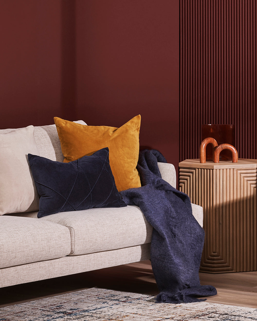 Oralie Velvet Cushion - Toffee 50 x 50cm