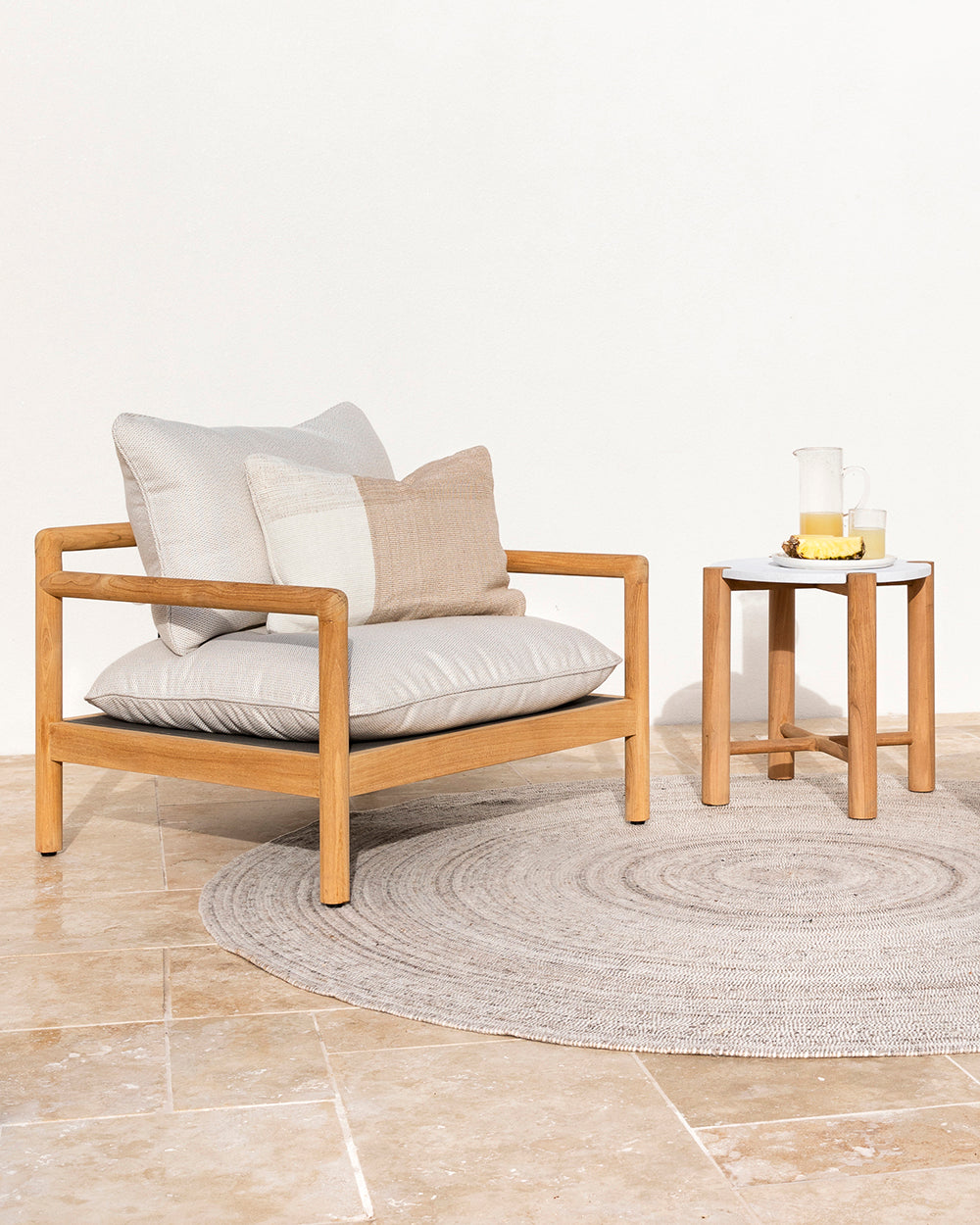 Palm Cove Round Floor Rug - Sand-Rodwell and Astor