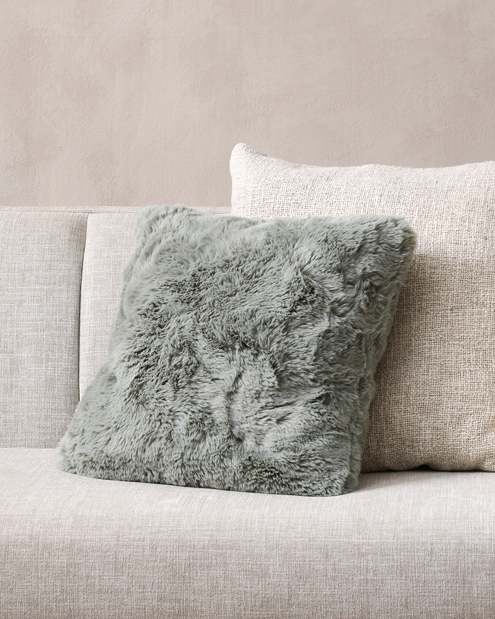 Pele Faux Fur Cushion - Seafoam