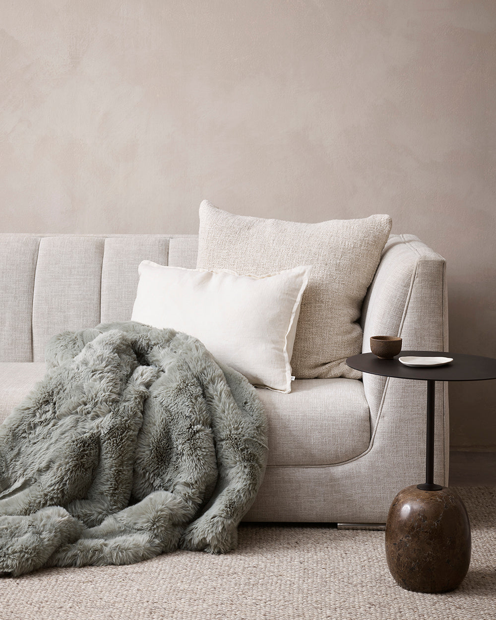 Pele Faux Fur Throw - Seafoam