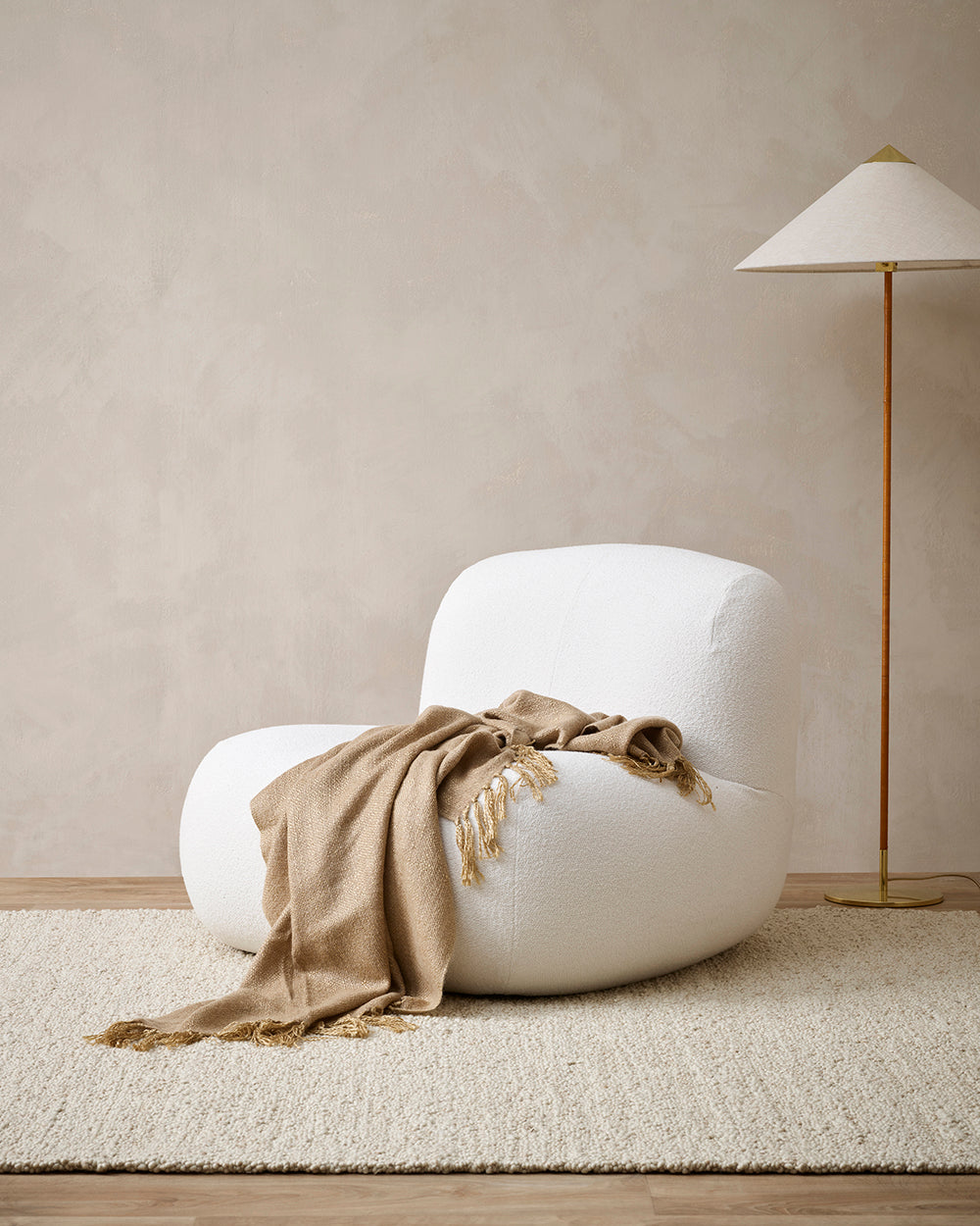 BAYA Richmond Wool Blend Throw - Cumin Rodwell and Astor