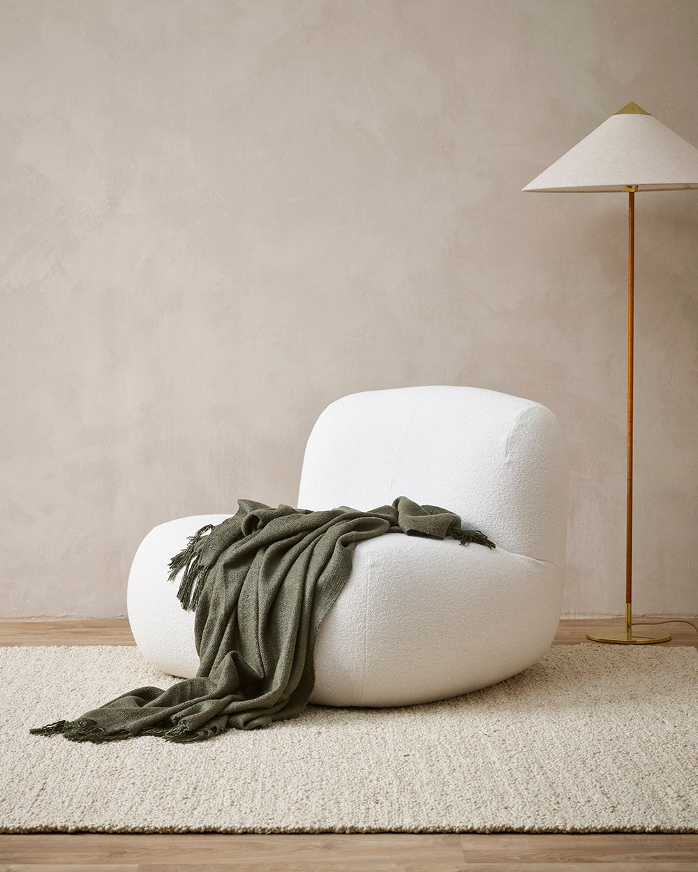 BAYA Richmond Wool Blend Throw - Dark Olive Rodwell and Astor