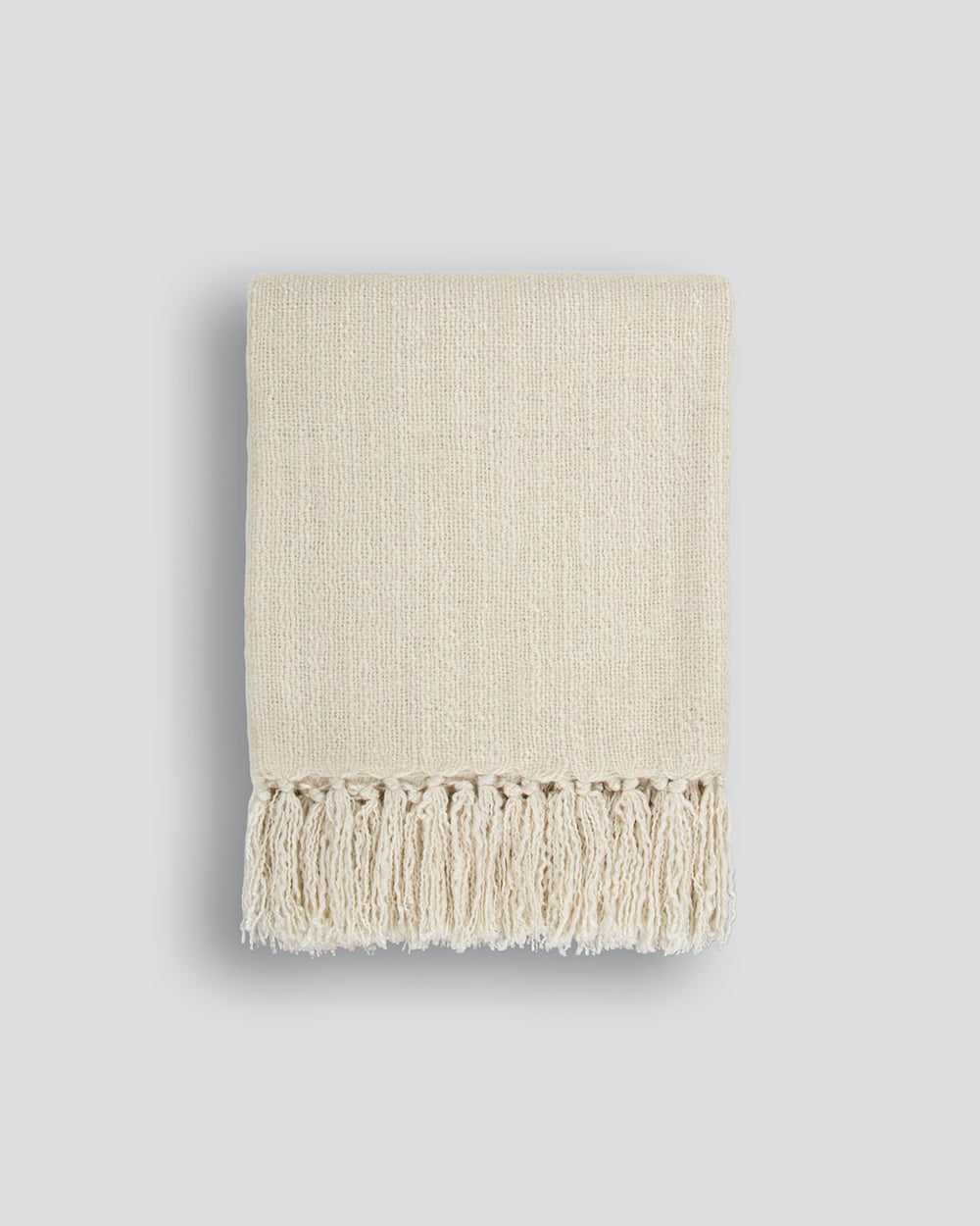 BAYA Richmond Wool Blend Throw - Ecru