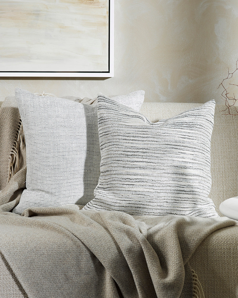 BAYA Sandridge Cushion - Off White/Lead 50 x 50cm