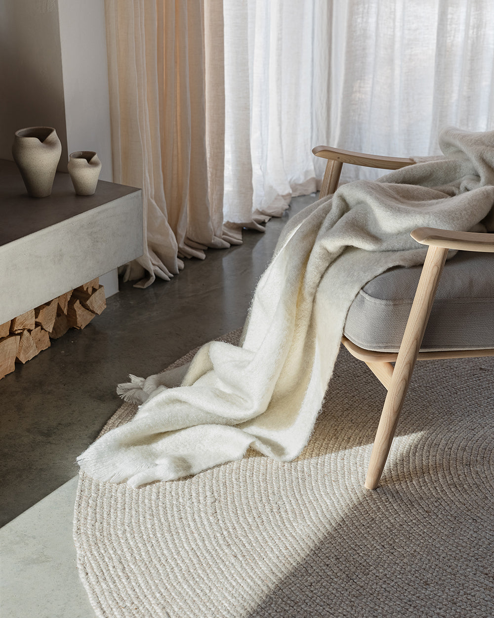 BAYA Sorrento Throw - Off White at Rodwell and Astor