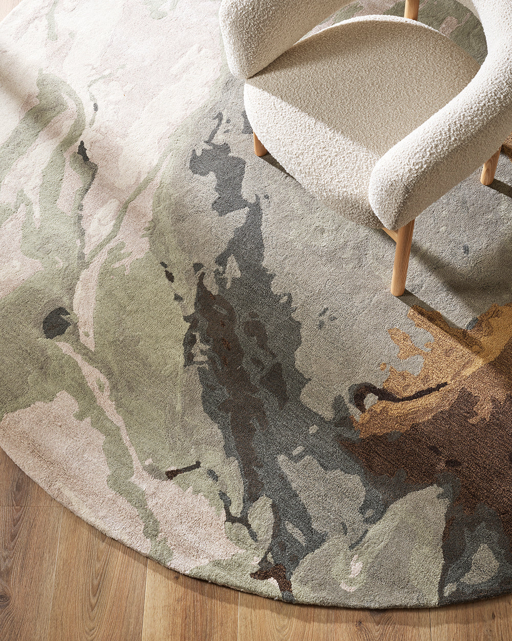 Vale Floor Rug - Sandstone - Round