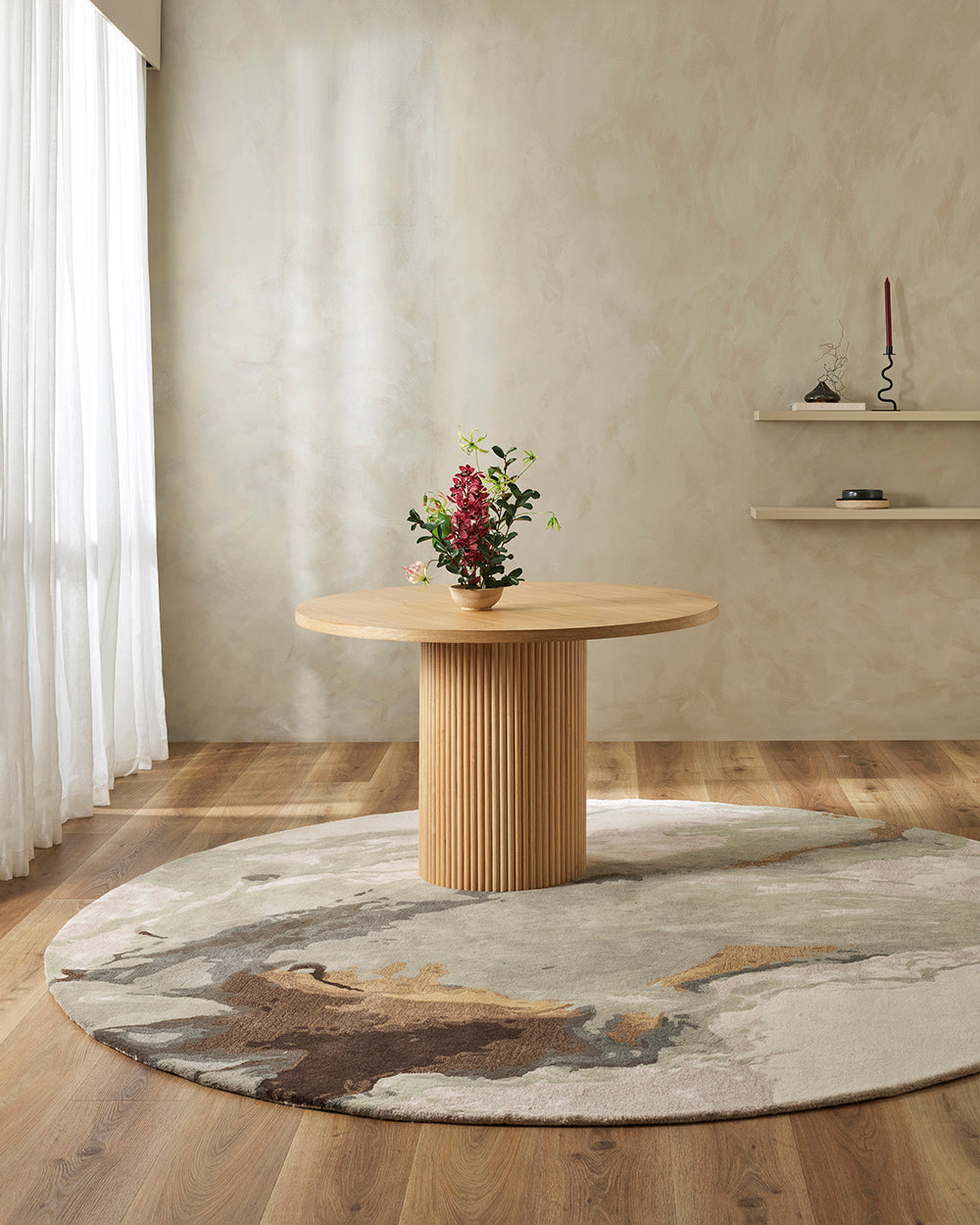 Vale Floor Rug - Sandstone - Round