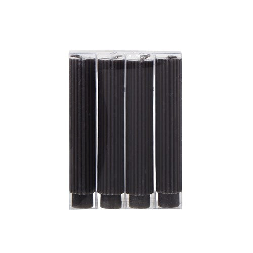 Ribbed Dinner Candles - 15cm Black