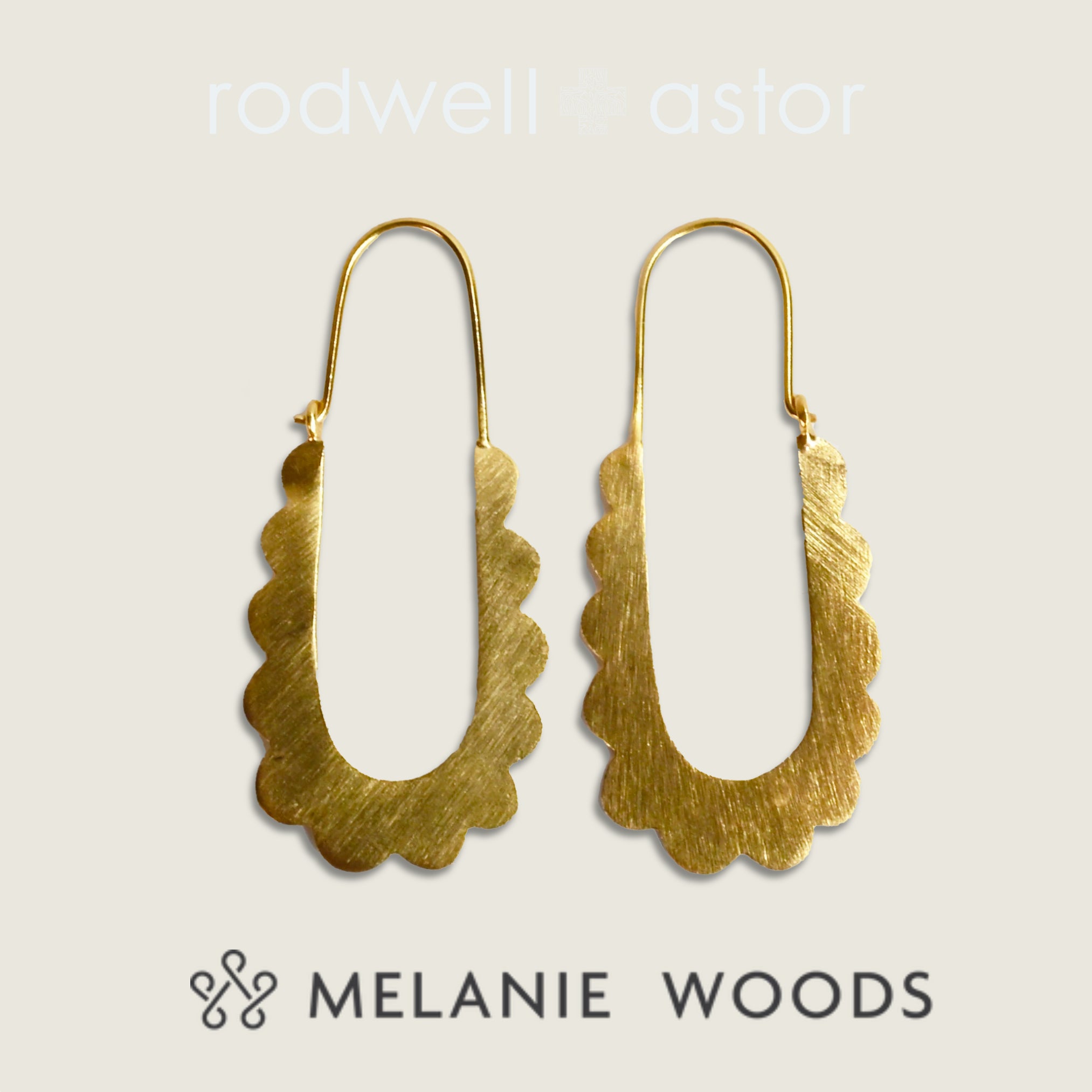 MELANIE WOODS Cloud Lined Oval Hook Earrings