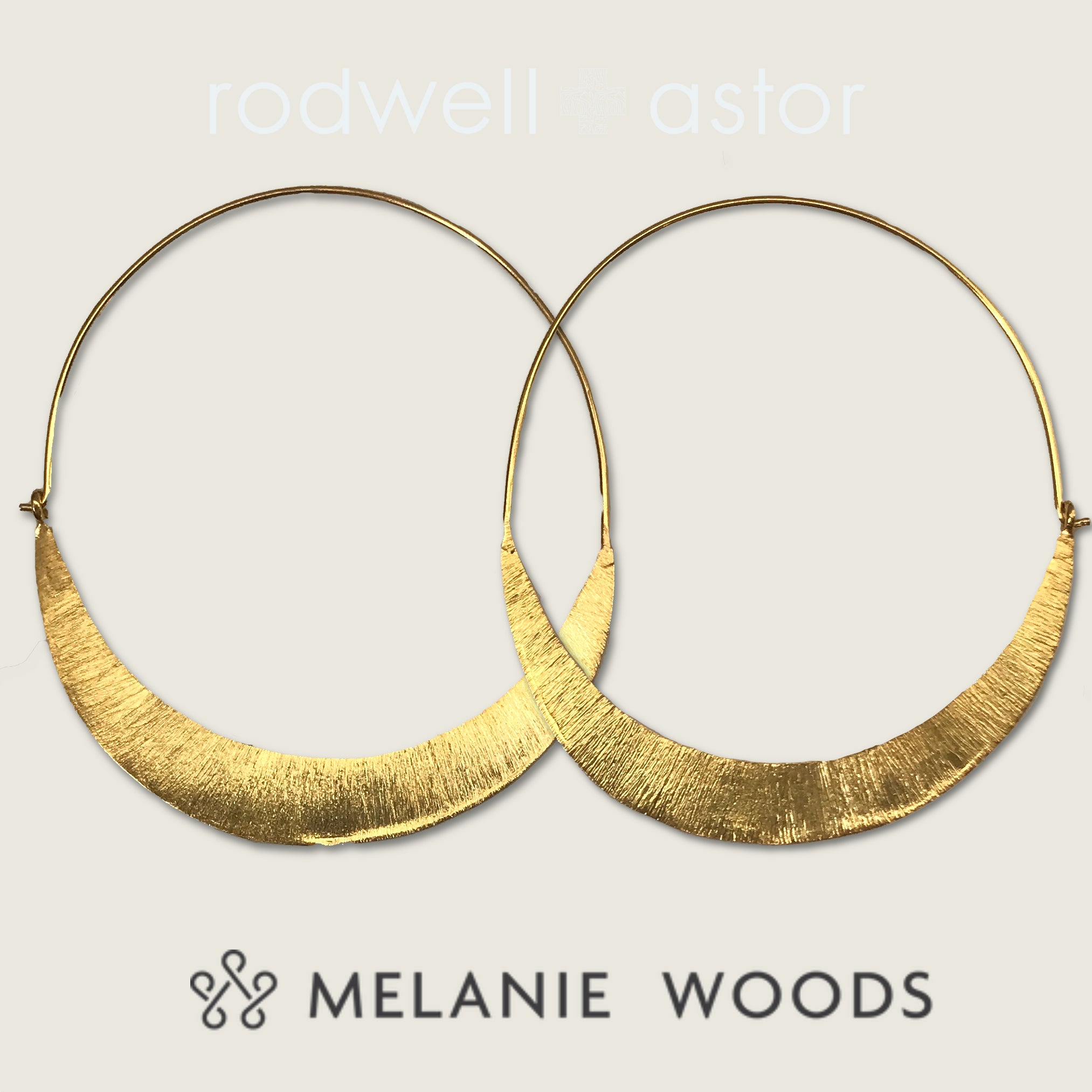 MELANIE WOODS - Round Crescent Hoop - large