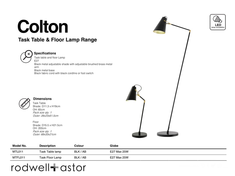 Colton Floor Lamp - Black