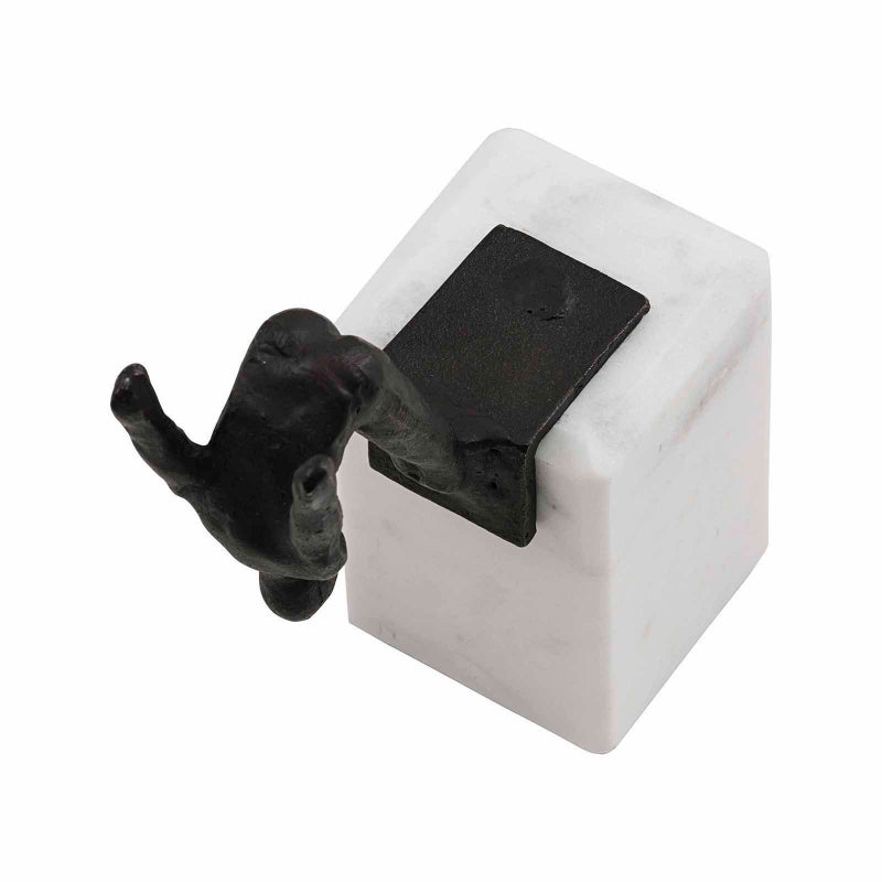 Diving Man Bookend - Bronze and Banswara White Marble