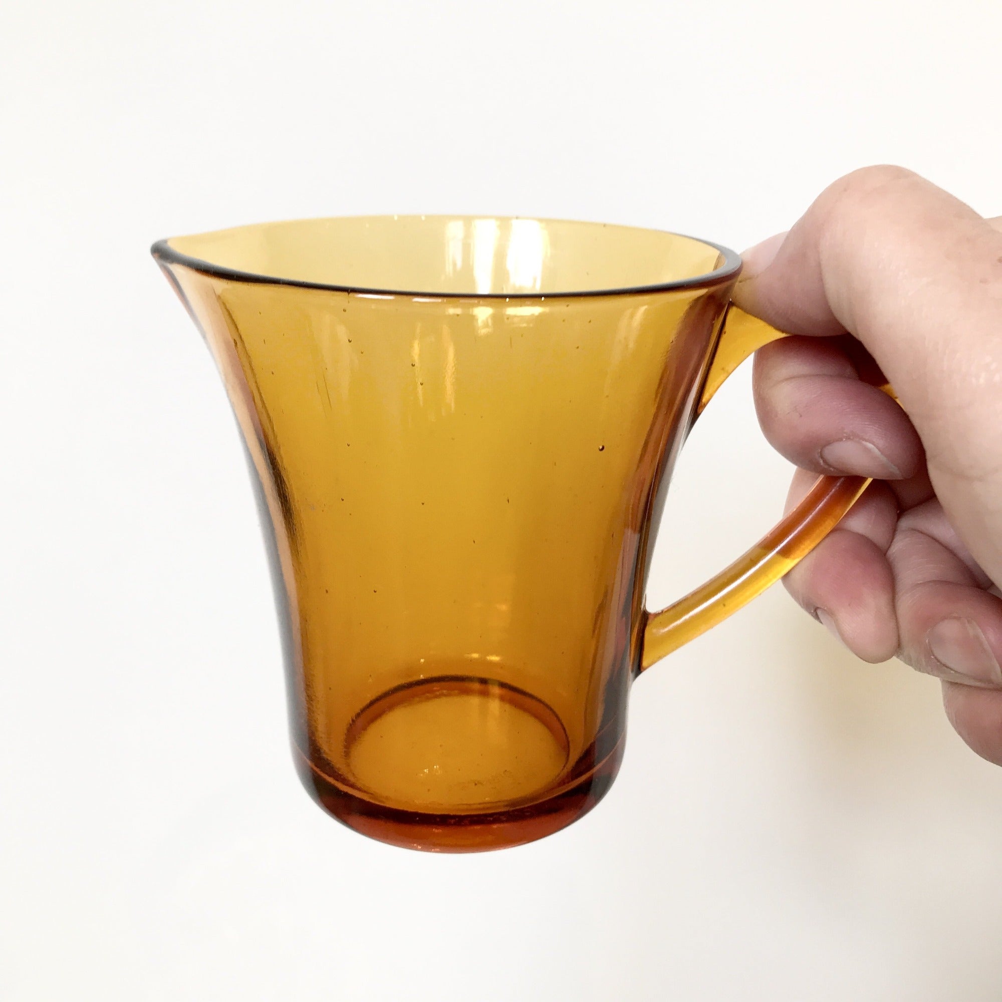 Vintage Duralex Amber Glass Milk Jug - 10oz