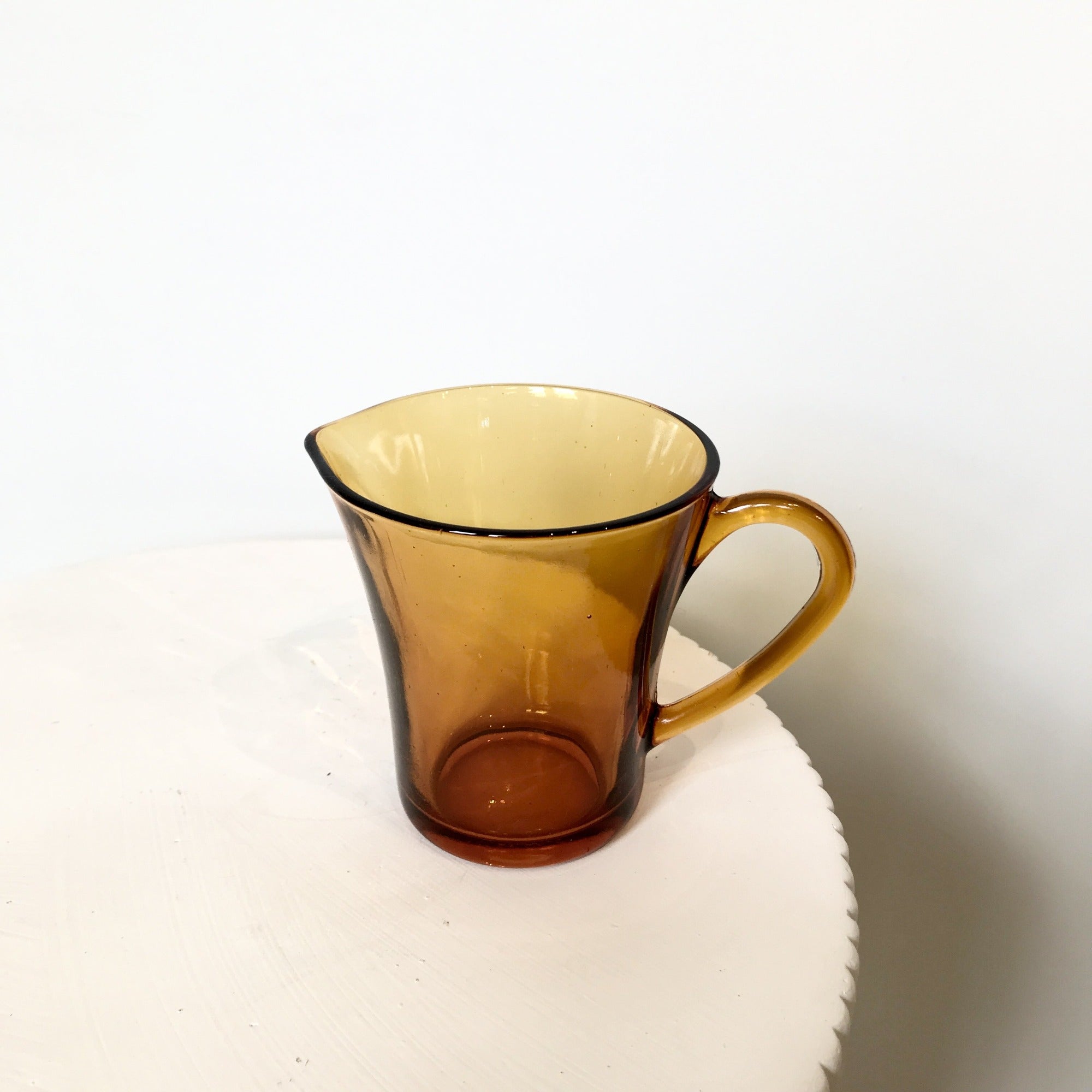 Vintage Duralex Amber Glass Milk Jug - 10oz
