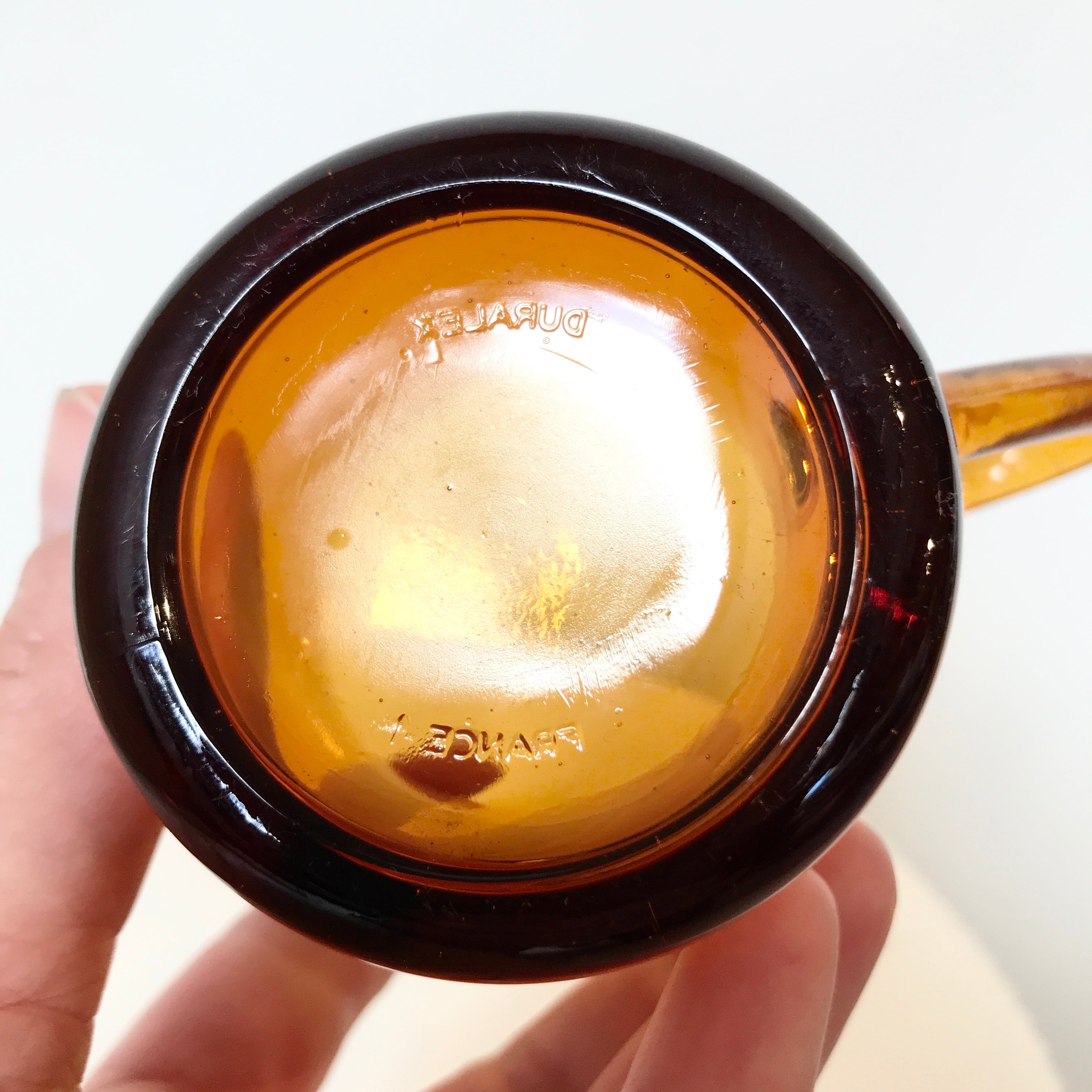 Vintage Duralex Amber Glass Milk Jug - 10oz