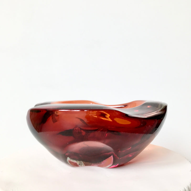 Flavio Poli Seguso Murano Art Glass Geode Bowl
