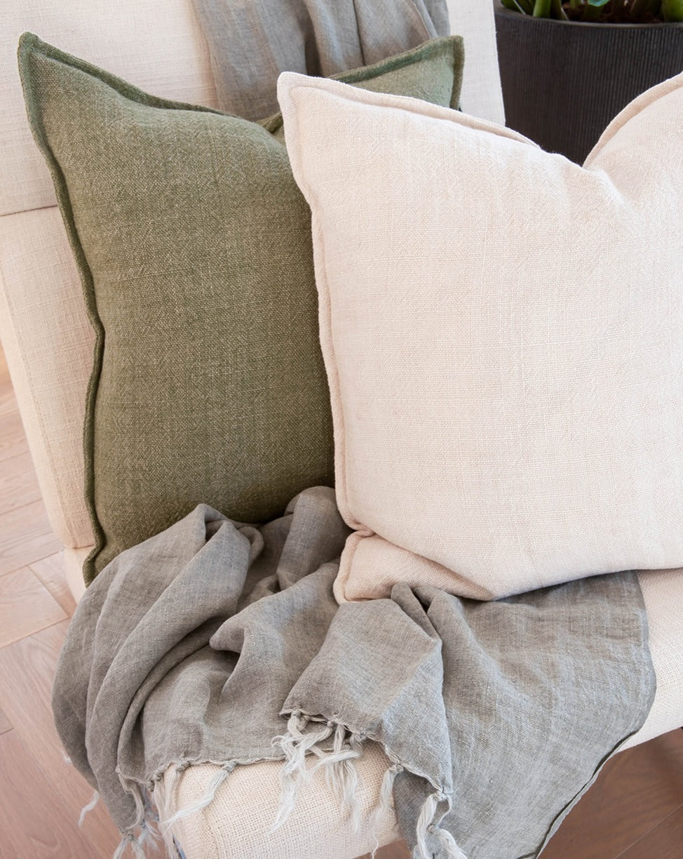 Flaxmill Linen Cushion - Nude