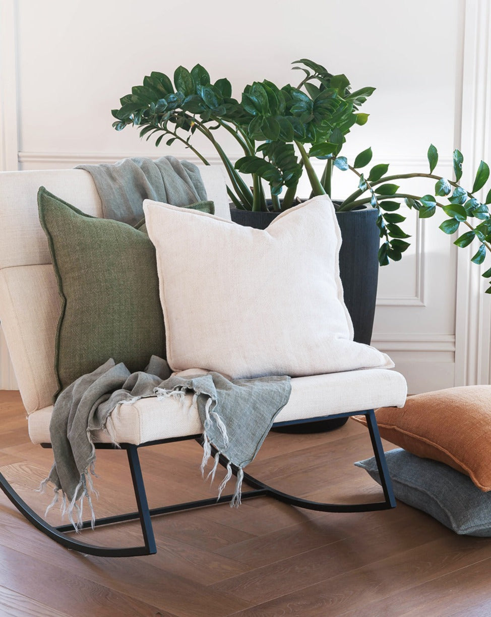 Flaxmill Linen Cushion - Olive