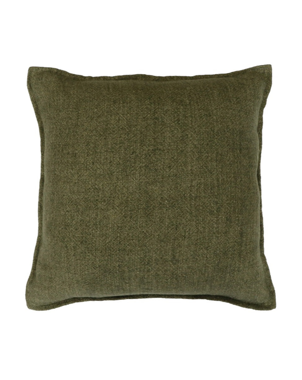 Flaxmill Linen Cushion - Winter Moss
