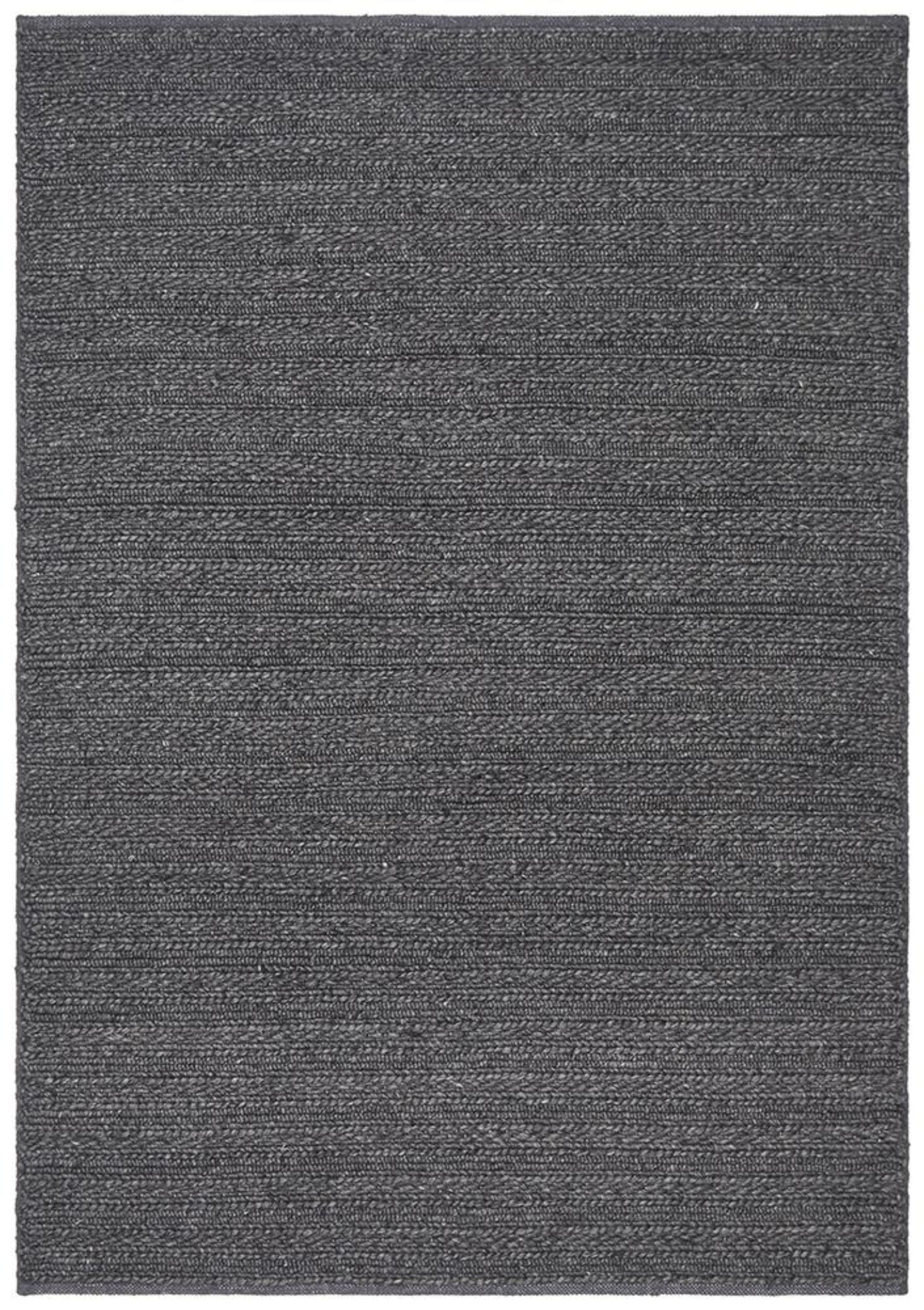 HARVEST Braided Wool Rug - Charcoal