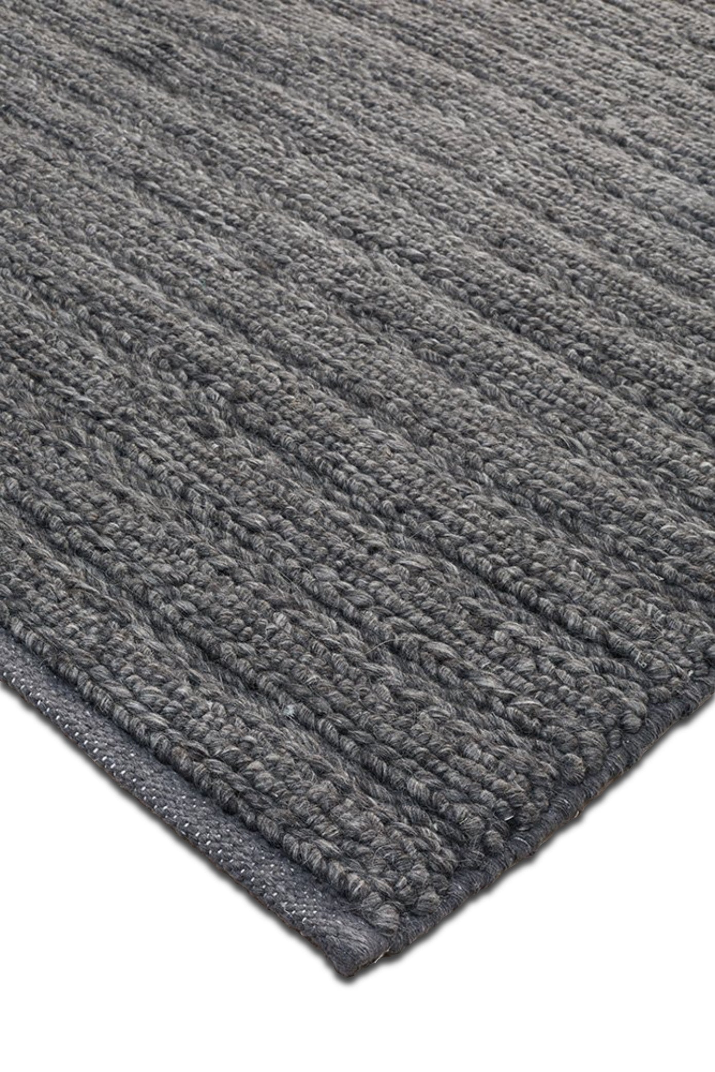 HARVEST Braided Wool Rug - Charcoal