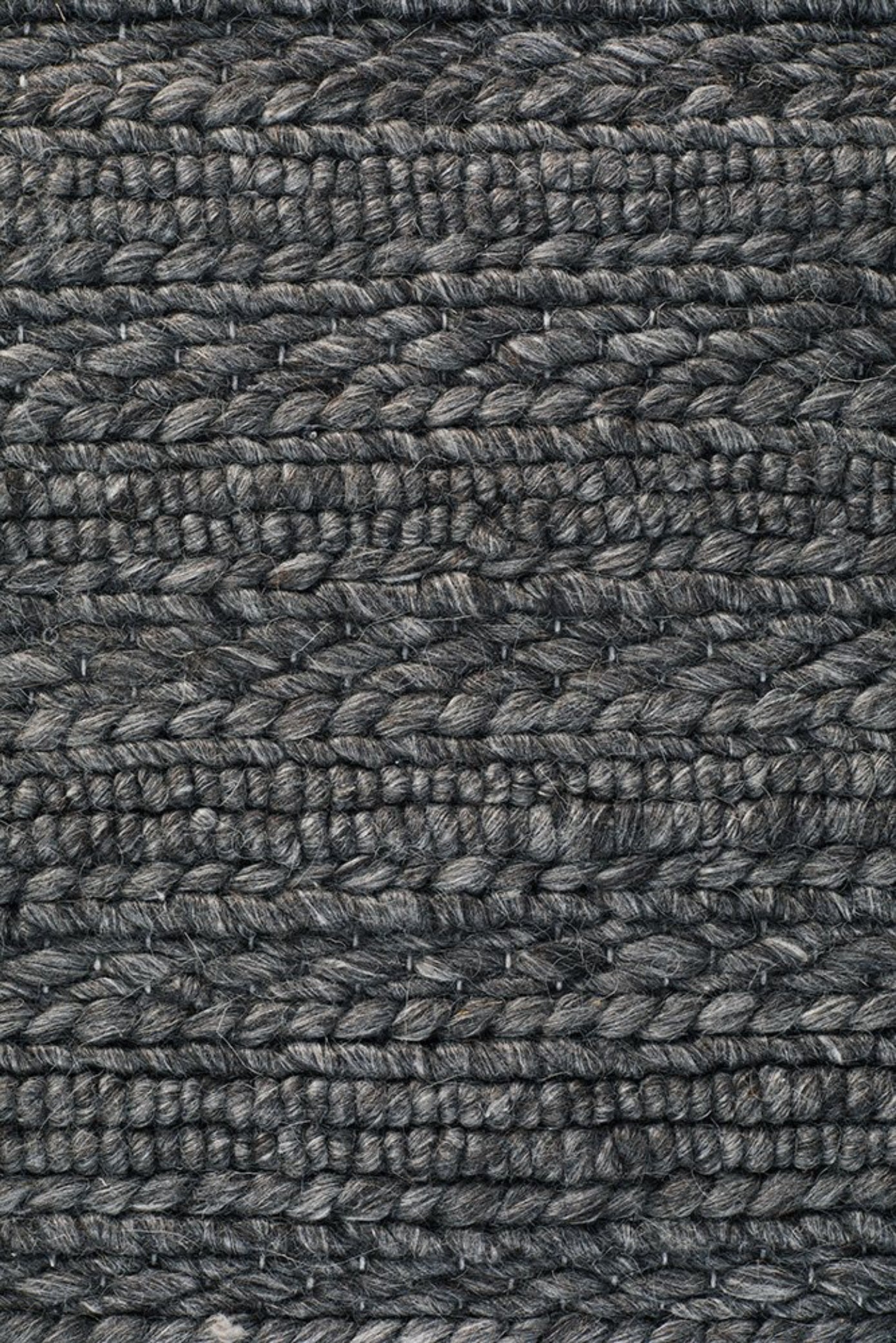 HARVEST Braided Wool Rug - Charcoal