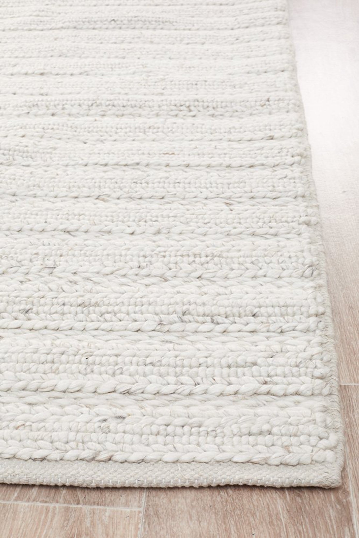 HARVEST Braided Wool Rug - Ivory