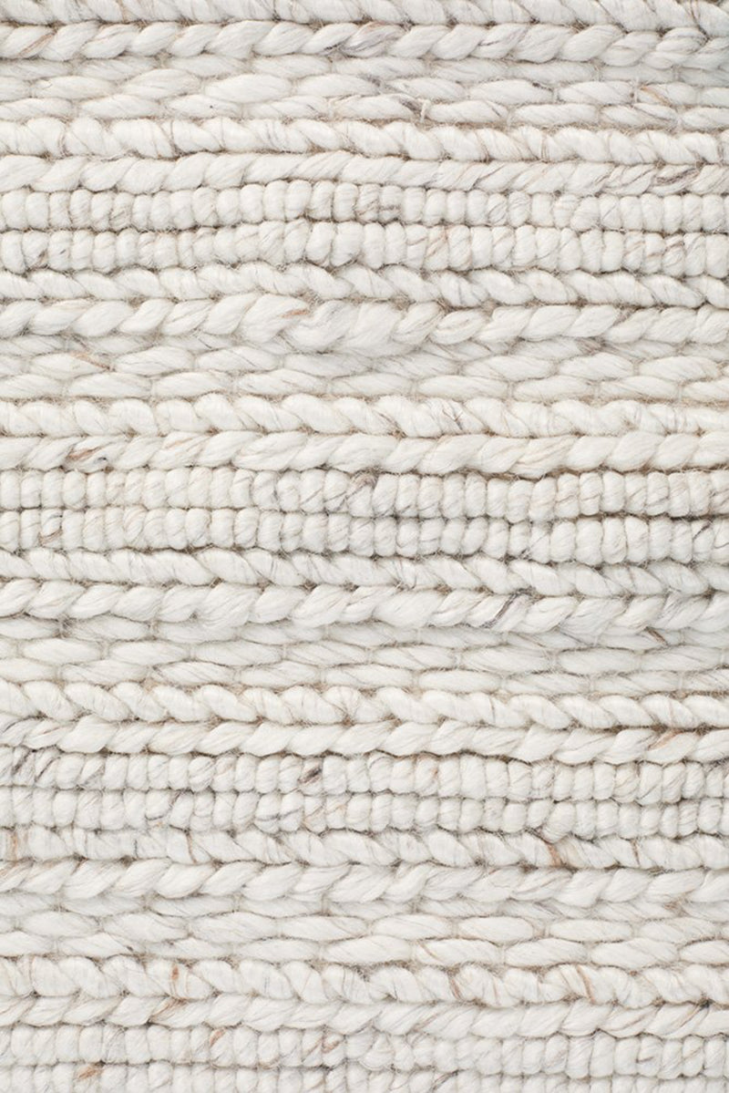 HARVEST  Braided Wool Rug - Ivory
