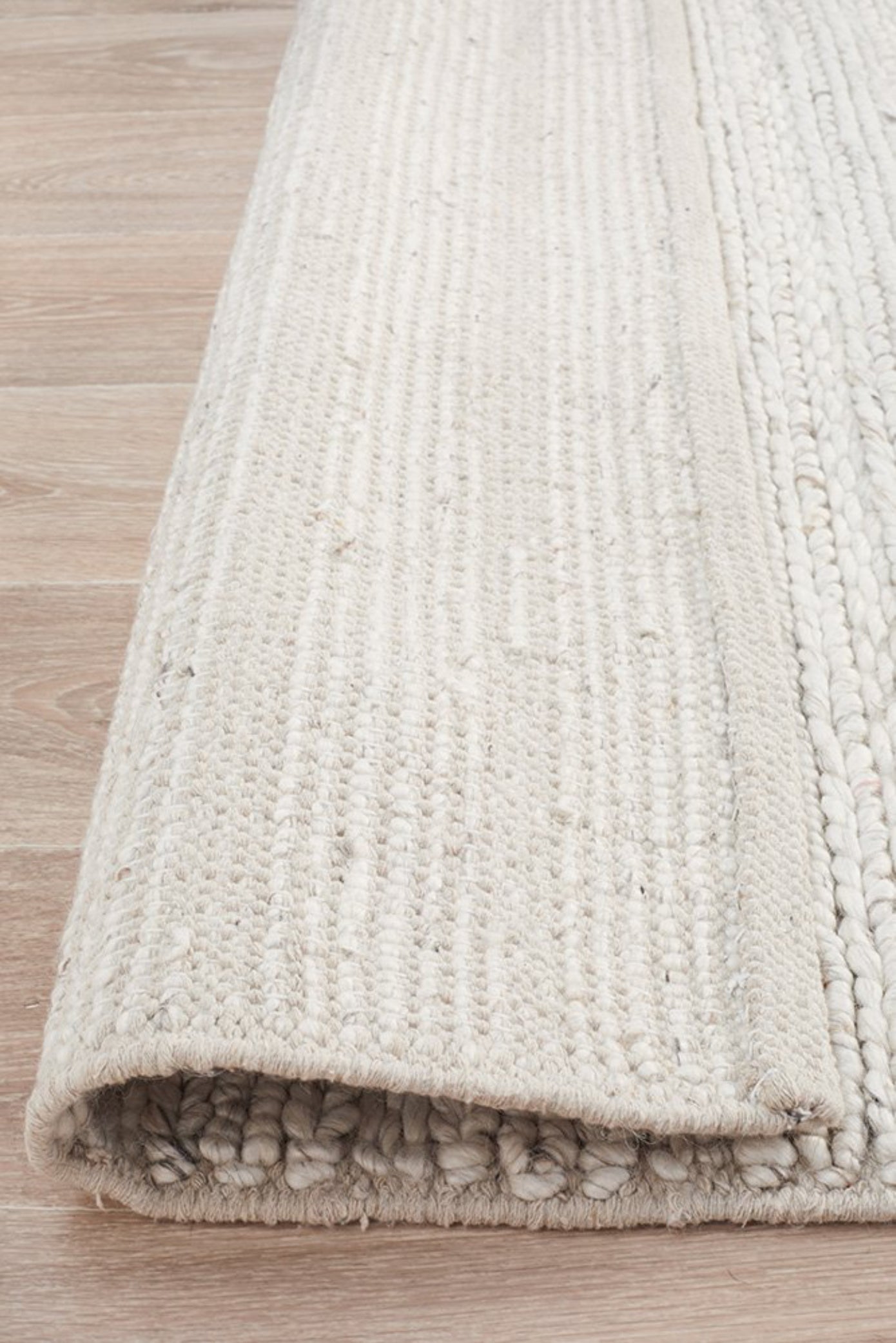 HARVEST Braided Wool Rug - Ivory