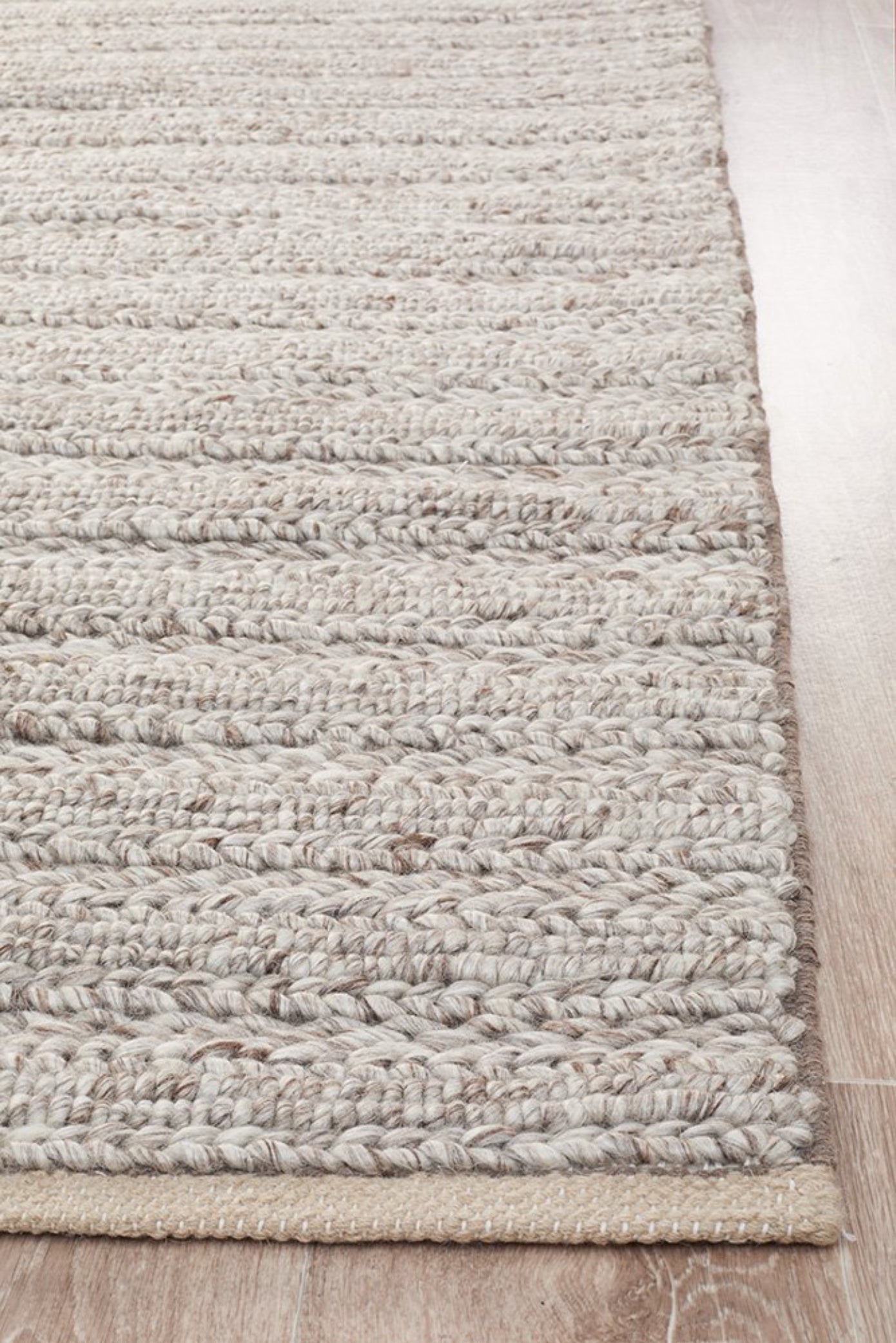 HARVEST Braided Wool Rug - Natural