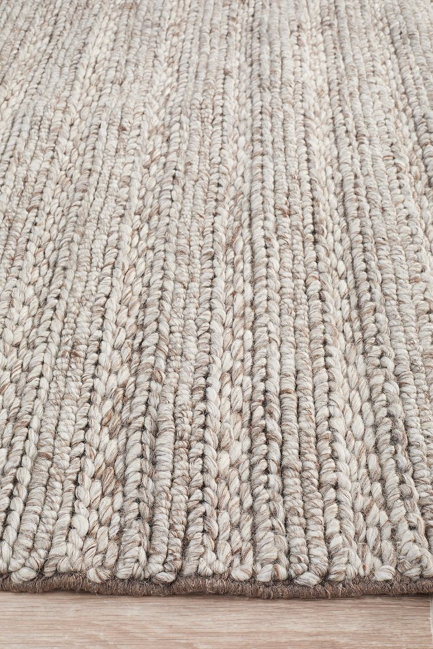 HARVEST Braided Wool Rug - Natural