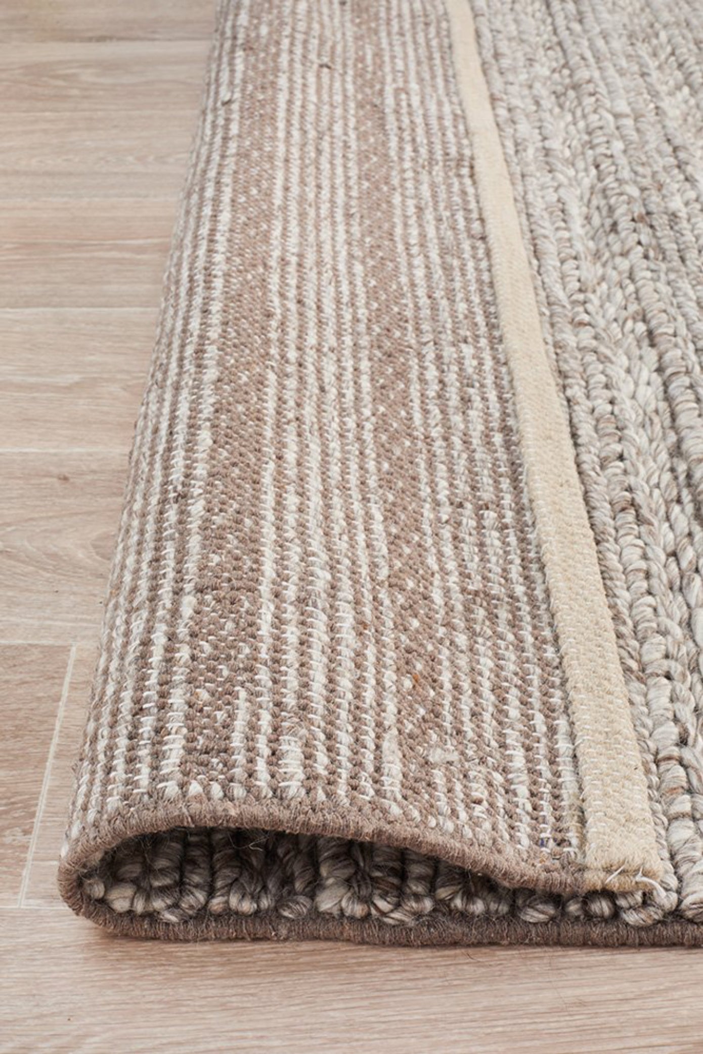 HARVEST Braided Wool Rug - Natural