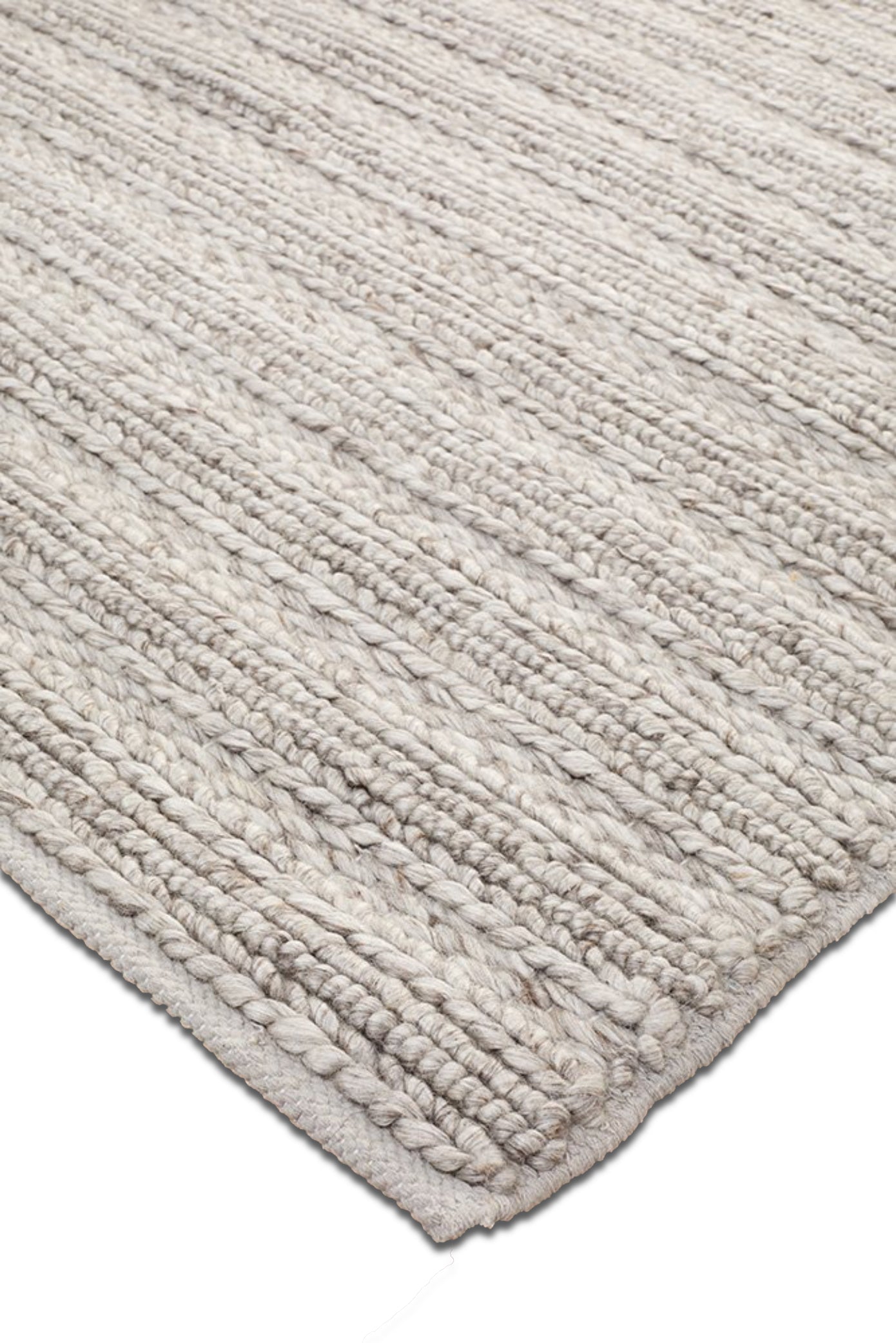 HARVEST Braided Wool Rug - Silver
