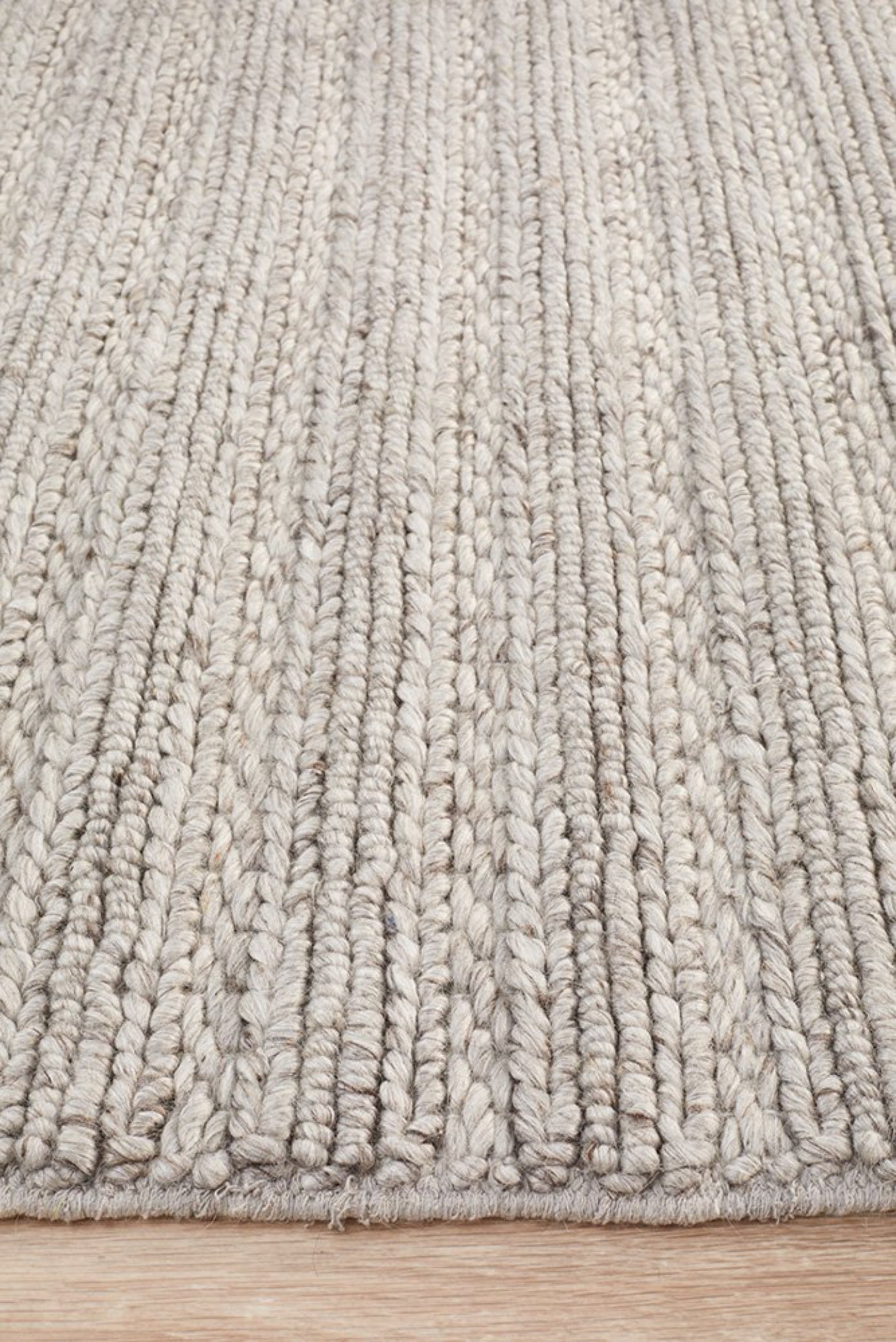 HARVEST Braided Wool Rug - Silver