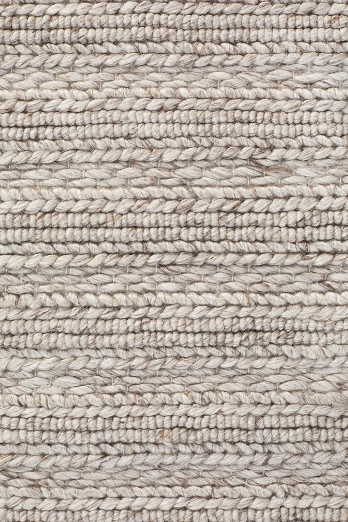 HARVEST Braided Wool Rug - Silver