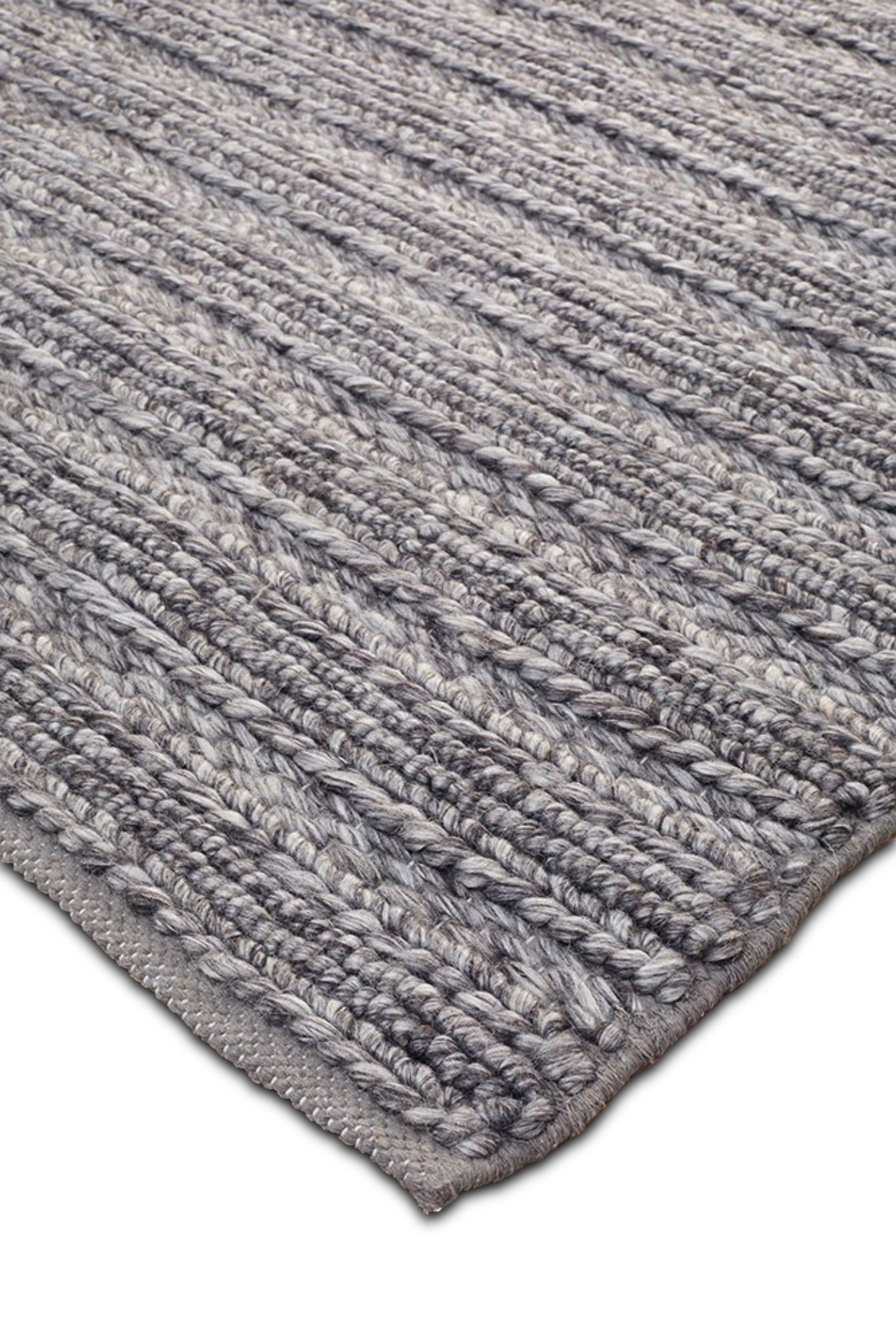 HARVEST Braided Wool Rug - Steel